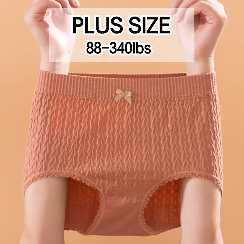 Plusock Plus Size High-Waisted Bow Tie Panty(5 Pairs) - image 0