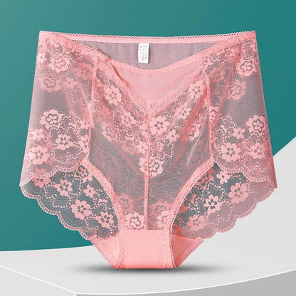 Plusock High-Waisted Floral Panty(5 Pairs) - Pink - 3XL - image 14