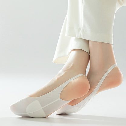 Plus Size Solid Color Padded Half No Show Socks(8 Pairs)