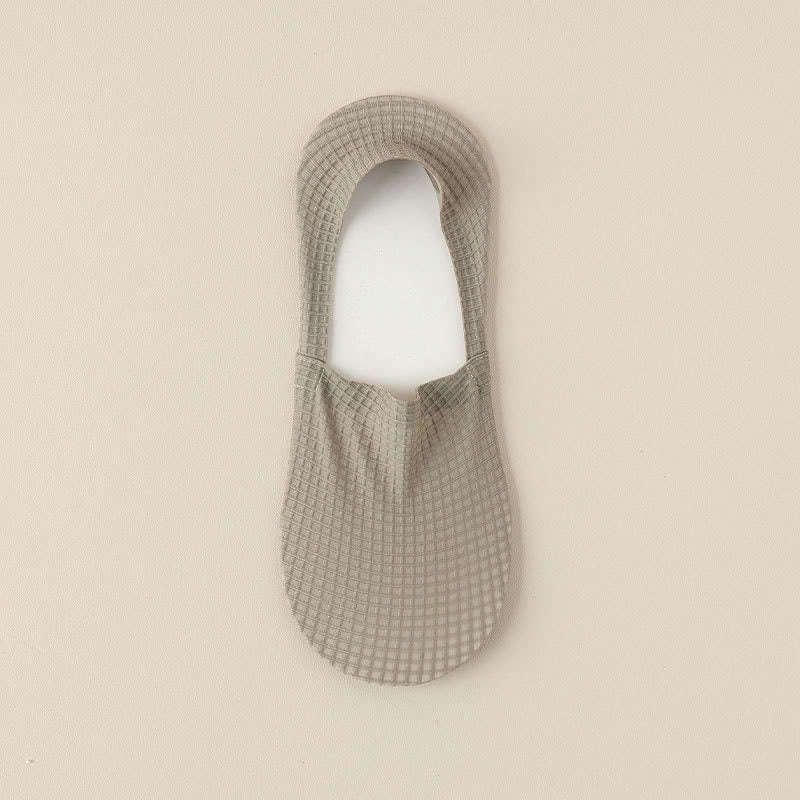 Plus Size Waffle No Show Socks(7 Pairs)