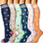 Plusock Fruit Coffee Patterns Compression Socks(6 Pairs)
