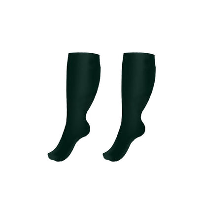 Plusock Plus Size Wide Calf Compression Socks(3 Pairs) - Dark Green - 4XL - image 3