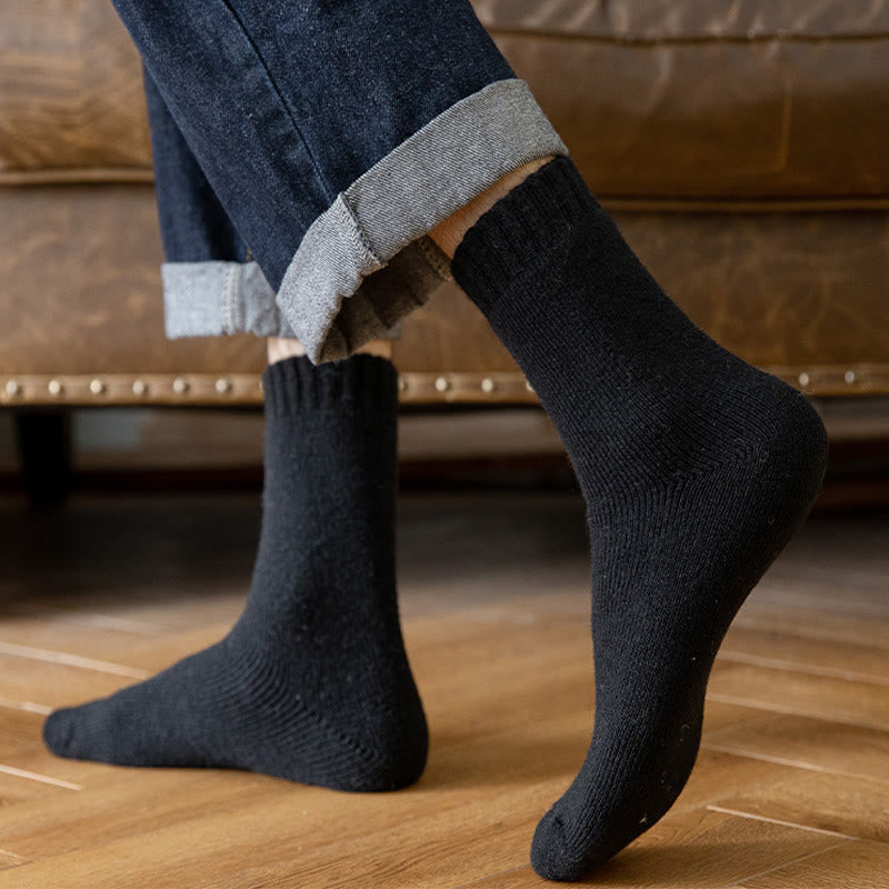 Plusock Plus Size Thick Insulated Heated Winter Crew Socks(5 Pairs) - image 9