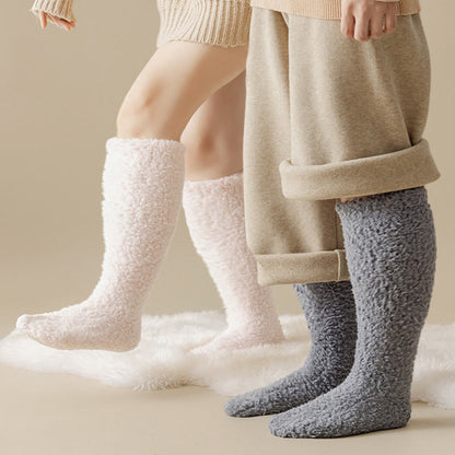 Plusock Plus Size Thickened Plush Knee High Socks(5 Pairs) - image 0