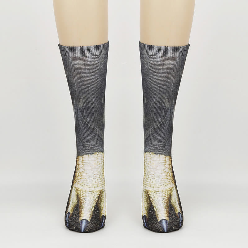 Plus Size Horse Eagle Tiger Paws Quarter Socks(3 Pairs)