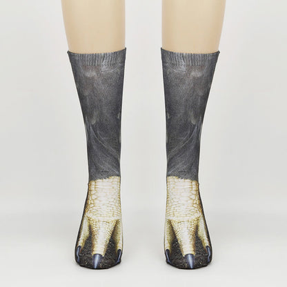 Plus Size Horse Eagle Tiger Paws Quarter Socks(3 Pairs)
