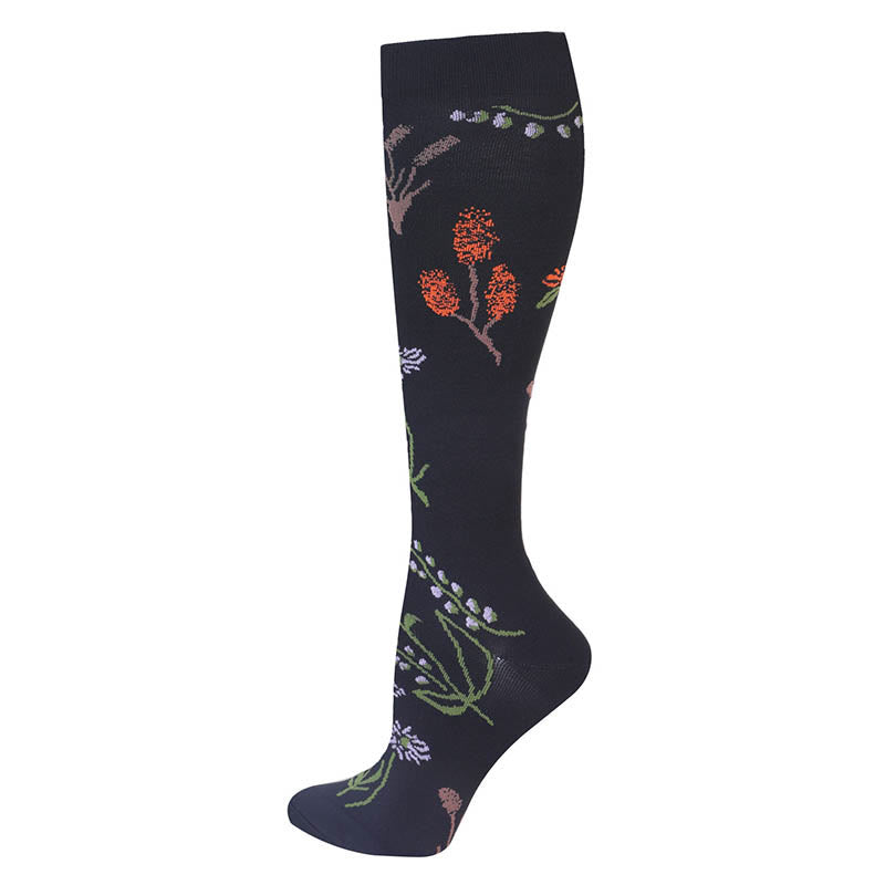 Flower Pattern Compression Socks(3 Pairs)