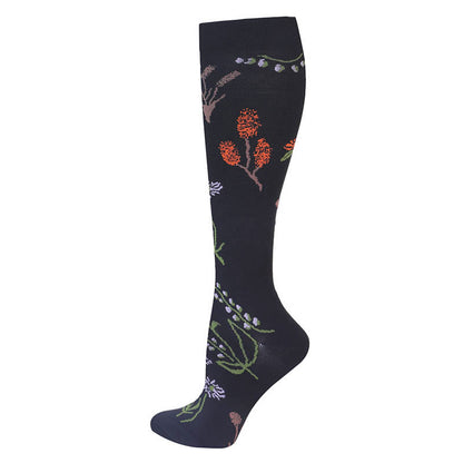 Flower Pattern Compression Socks(3 Pairs)