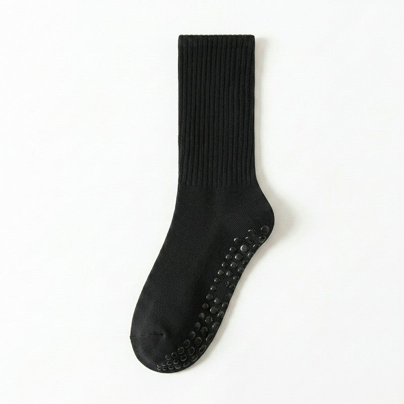 Plusock Soft Ribbed Cotton Blend Yoga Socks(4 Pairs) - Black - EU35-40(US2-7) - image 12