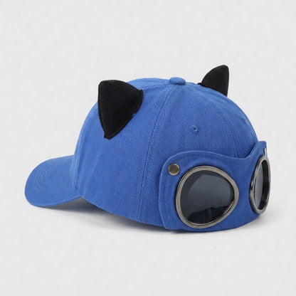 Plusock Goggle Accent Cat Ear Hat - Blue - One Size - image 6