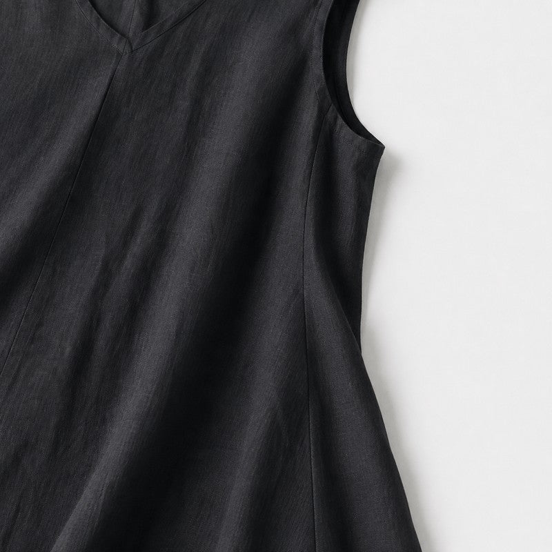 Plusock V-Neck Cotton Linen Maxi Dress - image 5