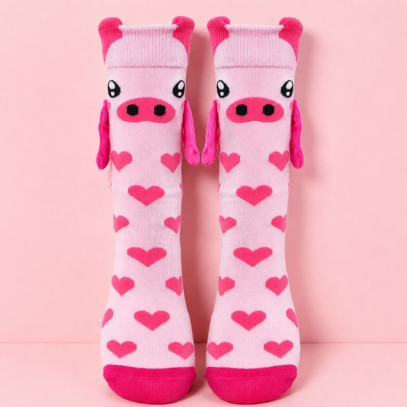 Plusock Cozy Hand Holding Animal Mid-Calf Socks(2 Pairs) - E - EU36-41(US3-8) - image 4