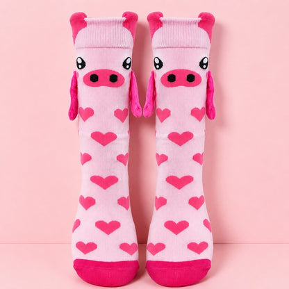 Plusock Cozy Hand Holding Animal Mid-Calf Socks(2 Pairs) - E - EU36-41(US3-8) - image 4
