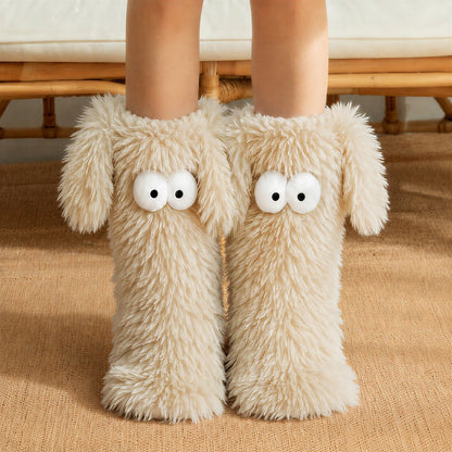Plusock Cartoon Eyes Slipper Socks - Beige - EU37-45(US4-11) - image 2