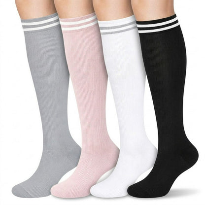 Plusock Varsity Striped Compression Socks(4 Pairs) - Multicolor - S/M - image 0