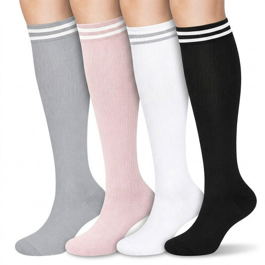 Plusock Varsity Striped Compression Socks(4 Pairs) - Multicolor - S/M - image 0