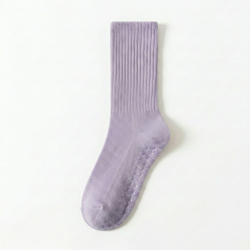Plusock Soft Ribbed Cotton Blend Yoga Socks(4 Pairs) - Purple - EU35-40(US2-7) - image 9