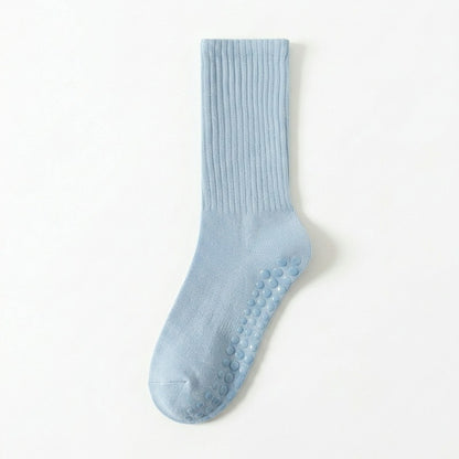 Plusock Soft Ribbed Cotton Blend Yoga Socks(4 Pairs) - Blue - EU35-40(US2-7) - image 8