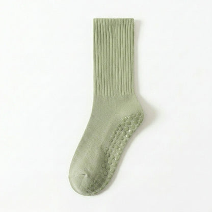 Plusock Soft Ribbed Cotton Blend Yoga Socks(4 Pairs) - Green - EU35-40(US2-7) - image 7