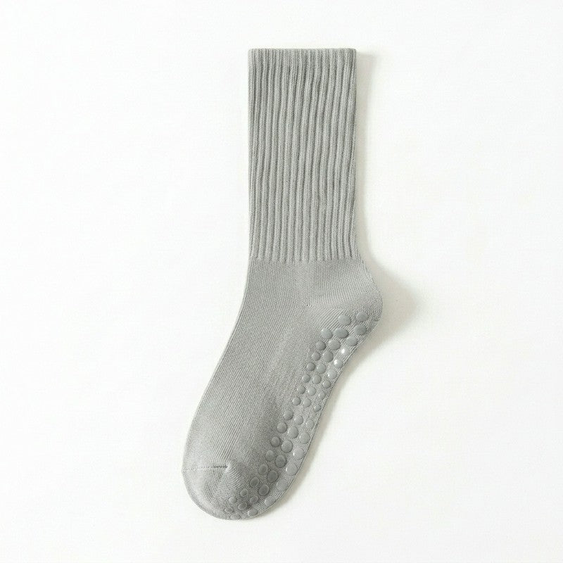 Plusock Soft Ribbed Cotton Blend Yoga Socks(4 Pairs) - Light Gray - EU35-40(US2-7) - image 11