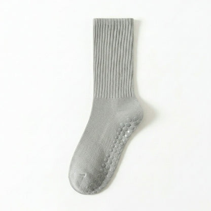 Plusock Soft Ribbed Cotton Blend Yoga Socks(4 Pairs) - Light Gray - EU35-40(US2-7) - image 11