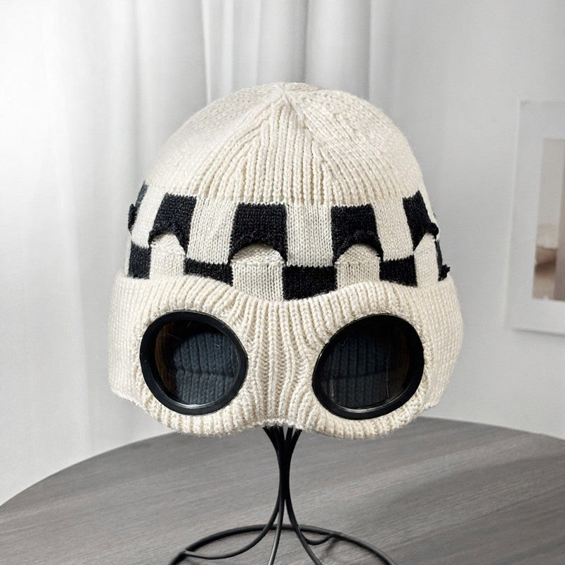 Plusock Ribbed Goggle Beanie - Beige - One Size - image 4
