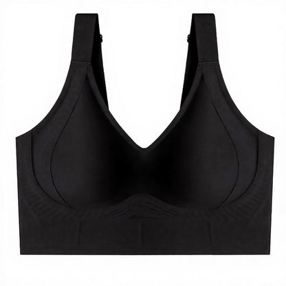 Plusock Longline Shaping Wireless Bra with 7-Row Adjustable Hooks - Black - 6XL - image 17