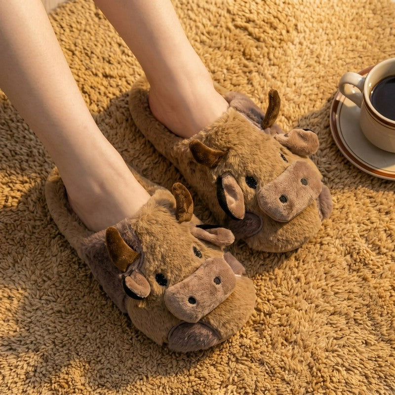 Plusock Cozy Cow Plush House Slippers - image 1