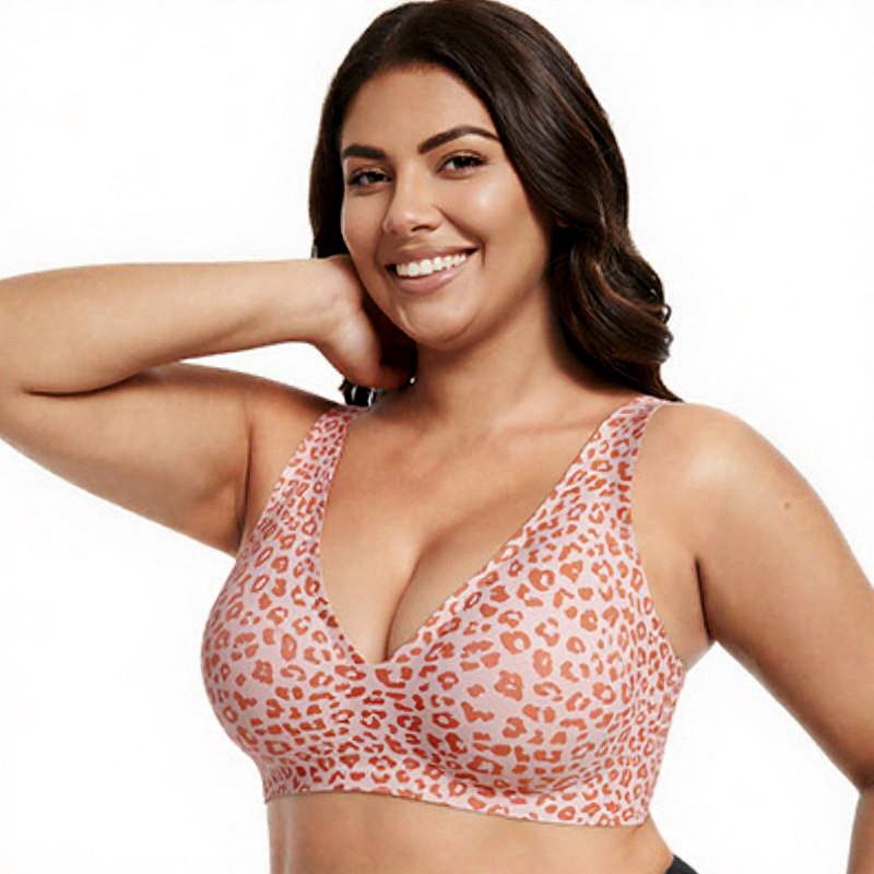 Plusock Polka Dot Leopard Print Wireless Bra - image 3