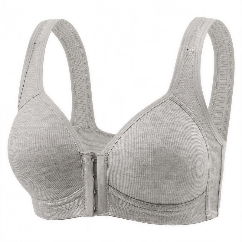 Plusock Everyday Support Front Closure Wireless Bra - Dark Grey - 2XL - image 11