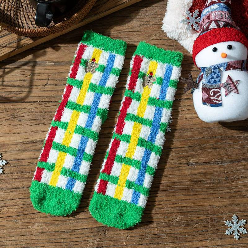 Plusock Festive Plush Plaid Quarter Socks (6 Pairs) - image 6