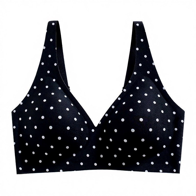 Plusock Polka Dot Leopard Print Wireless Bra - Black - 3XL - image 10