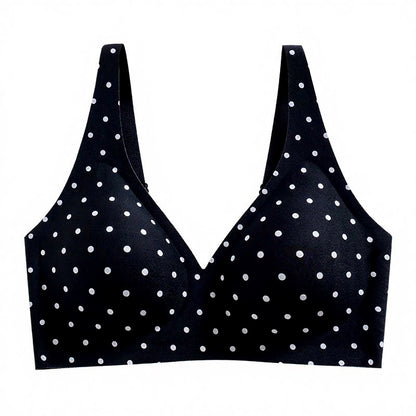 Plusock Polka Dot Leopard Print Wireless Bra - Black - 3XL - image 10