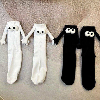 Plusock Playful 3D Eye Magnetic Hand Holding Quarter Socks(2 Pairs) - Multicolor - EU36-42(US3-8.5) - image 5