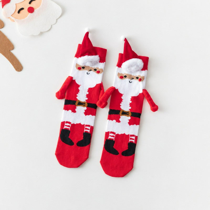 Plusock Christmas Tree Knit Hand Holding Quarter Socks - D - EU36-42(US3-8.5) - image 5