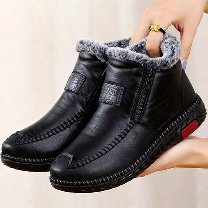 Plusock Plus Size Faux Fur Lined Side Zip Winter Slippers - image 8