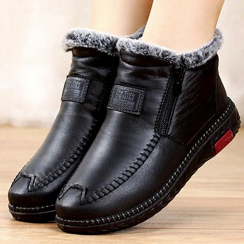 Plusock Plus Size Faux Fur Lined Side Zip Winter Slippers - image 4