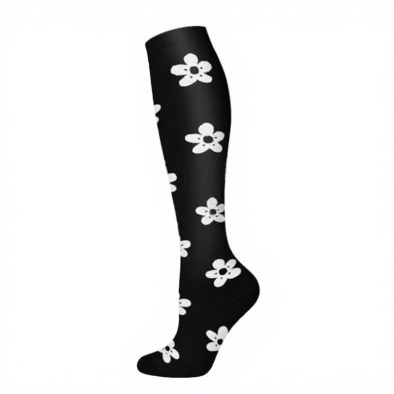 Plusock Star Moon Flower Compression Socks(3 Pairs) - Flower - S/M - image 4