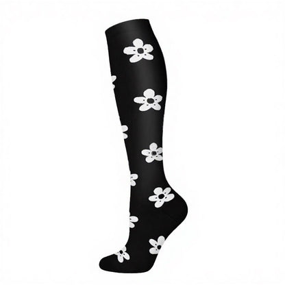 Plusock Star Moon Flower Compression Socks(3 Pairs) - Flower - S/M - image 4