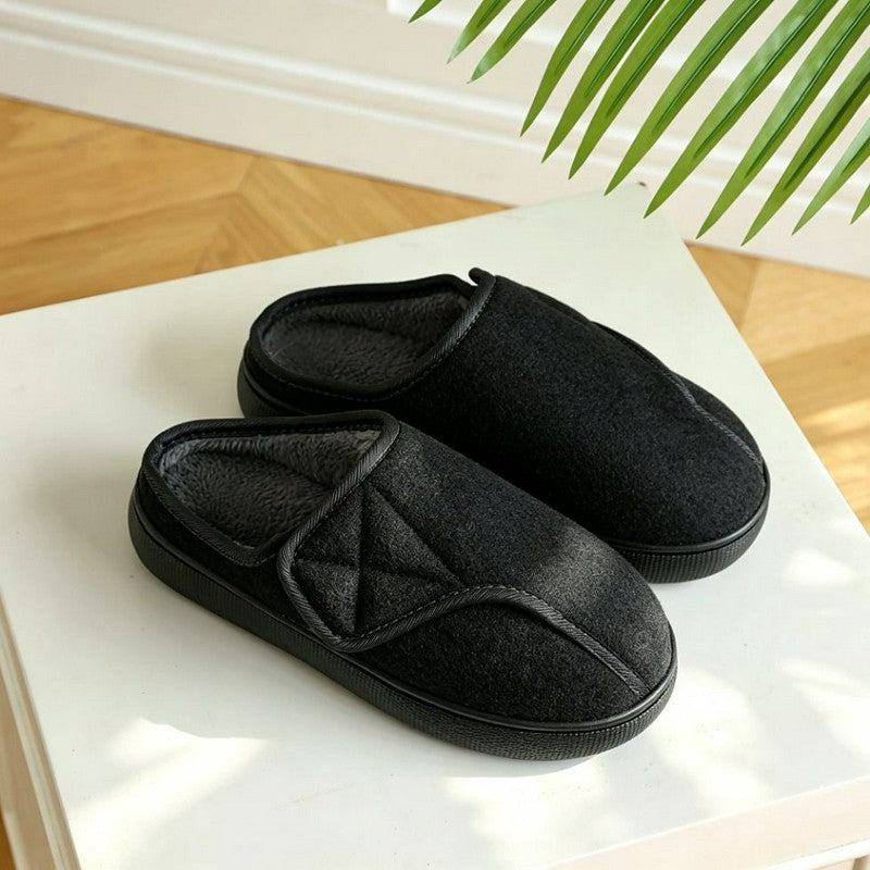 Plusock Adjustable Foot Opening Diabetic Slippers - Black - EU47-48(US11) - image 6