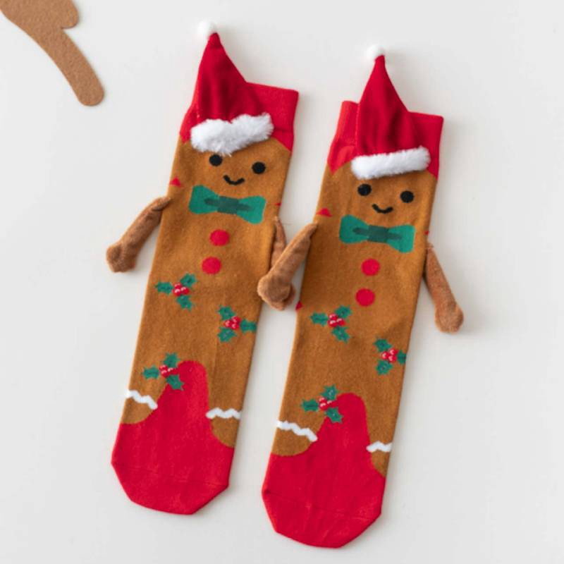 Plusock Christmas Tree Knit Hand Holding Quarter Socks - C - EU36-42(US3-8.5) - image 4