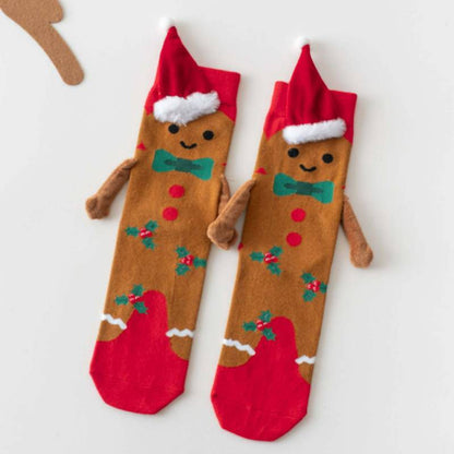 Plusock Christmas Tree Knit Hand Holding Quarter Socks - C - EU36-42(US3-8.5) - image 4