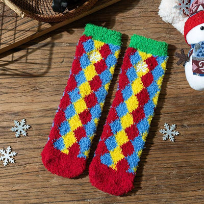 Plusock Festive Plush Plaid Quarter Socks (6 Pairs) - image 3