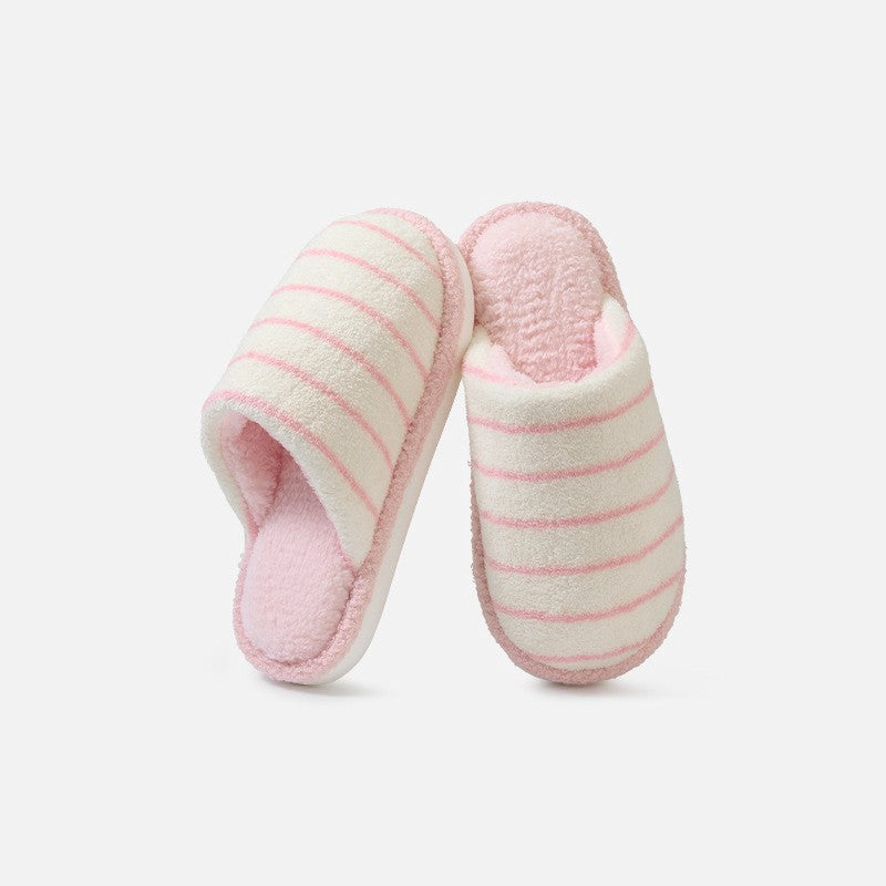 Plusock Plus Size Cozy Striped Plush House Slippers - Pink - EU44-45(US9-10) - image 7