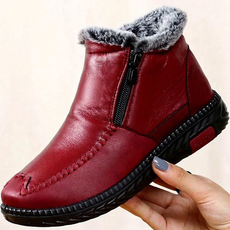 Plusock Plus Size Faux Fur Lined Side Zip Winter Slippers - image 5