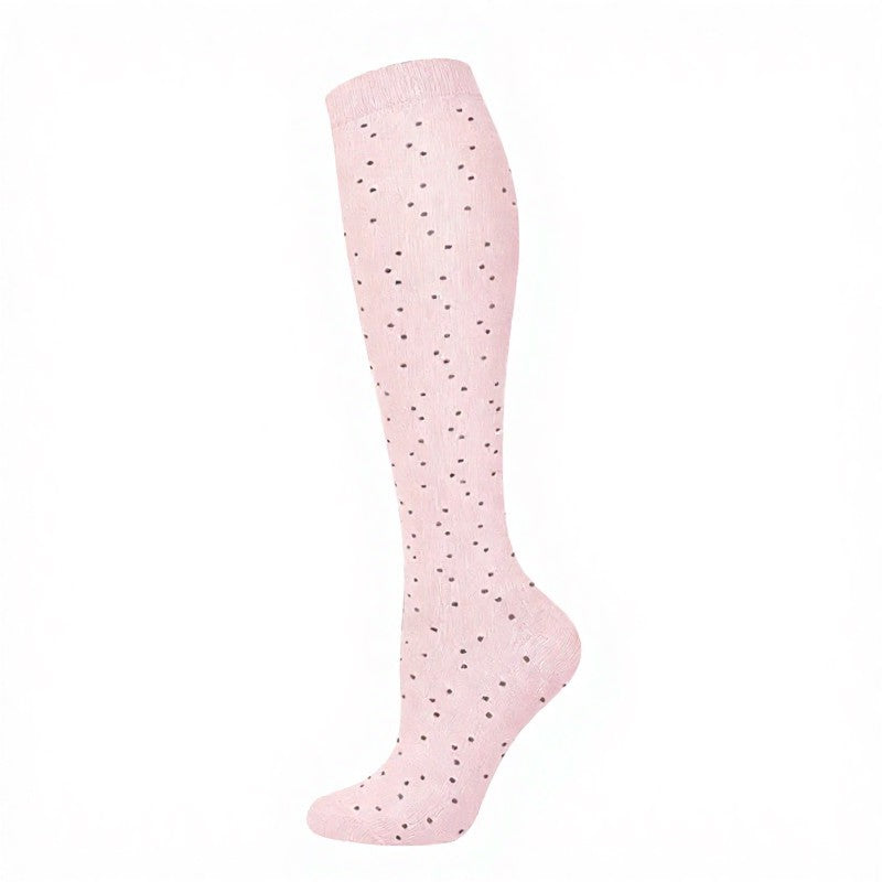 Plusock Polka Dot Flower Compression Socks (4 Pairs) - Pink - S/M - image 5