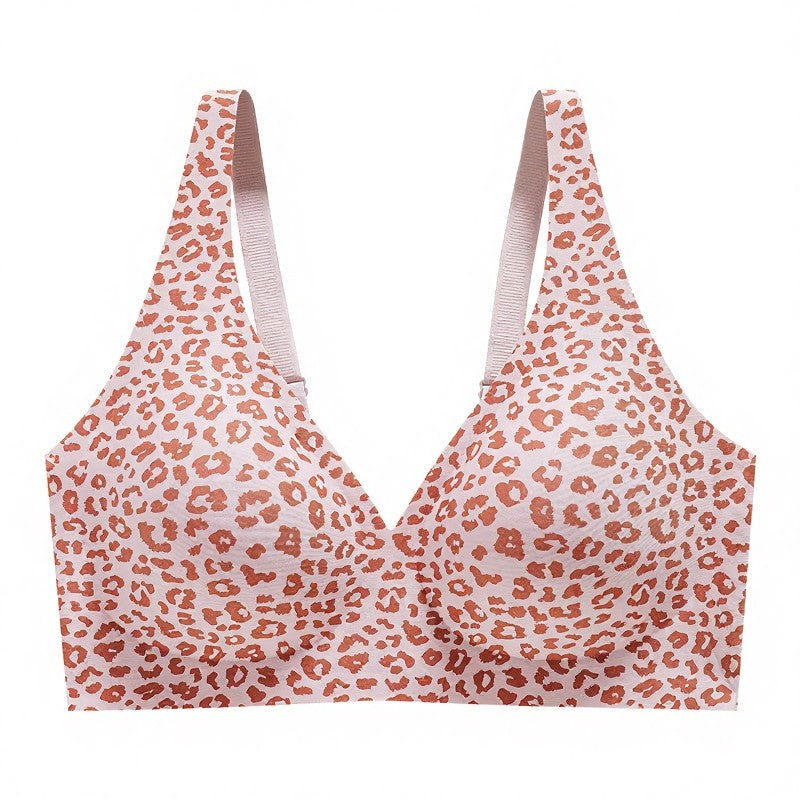 Plusock Polka Dot Leopard Print Wireless Bra - Pink - 3XL - image 9