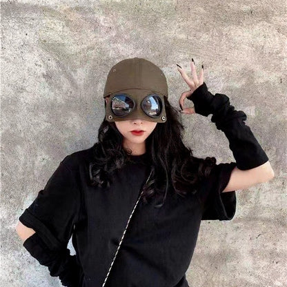 Plusock Vintage Goggle Streetwear Style Hat - image 4