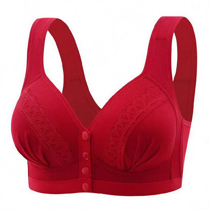 Plusock Front Closure Support Wireless Bra - Red - 46 - image 3