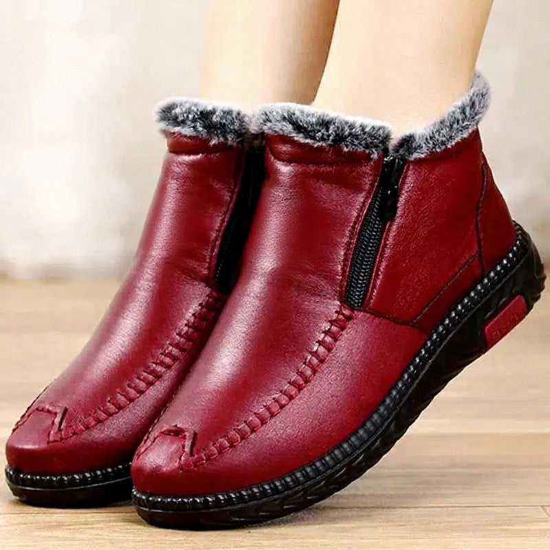 Plusock Plus Size Faux Fur Lined Side Zip Winter Slippers - image 2